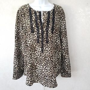 Chicos Leopard Print Blouse D96
